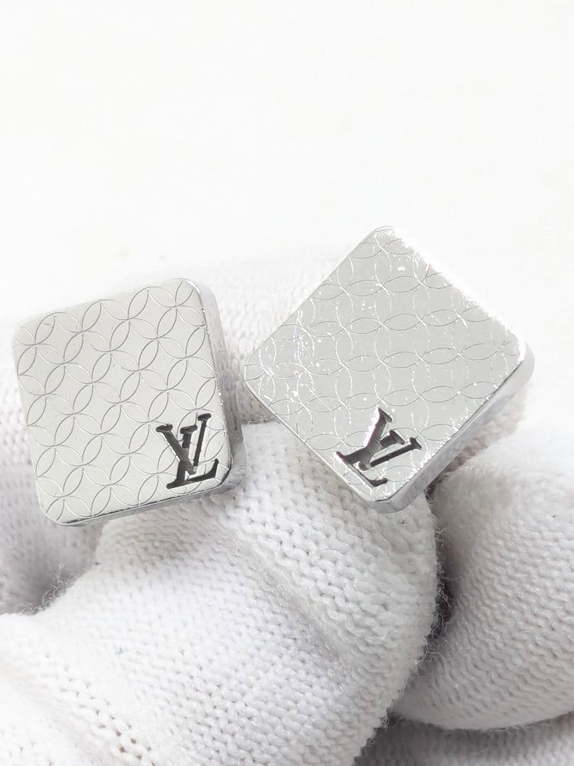 ルイヴィトン シャンゼリゼ ブトン ドゥ マンシェット カフスリンクス シルバー