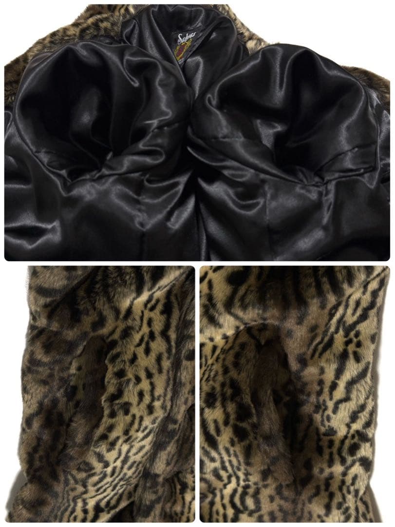 【極美品】 Schott 100周年 限定 フェイクファー 豹柄 Pコート 総柄