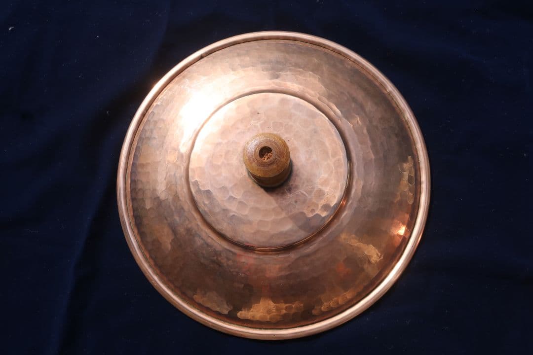 メキシコ　銅製 両手鍋 直径約25cm 木製ハンドル付き　値下げ