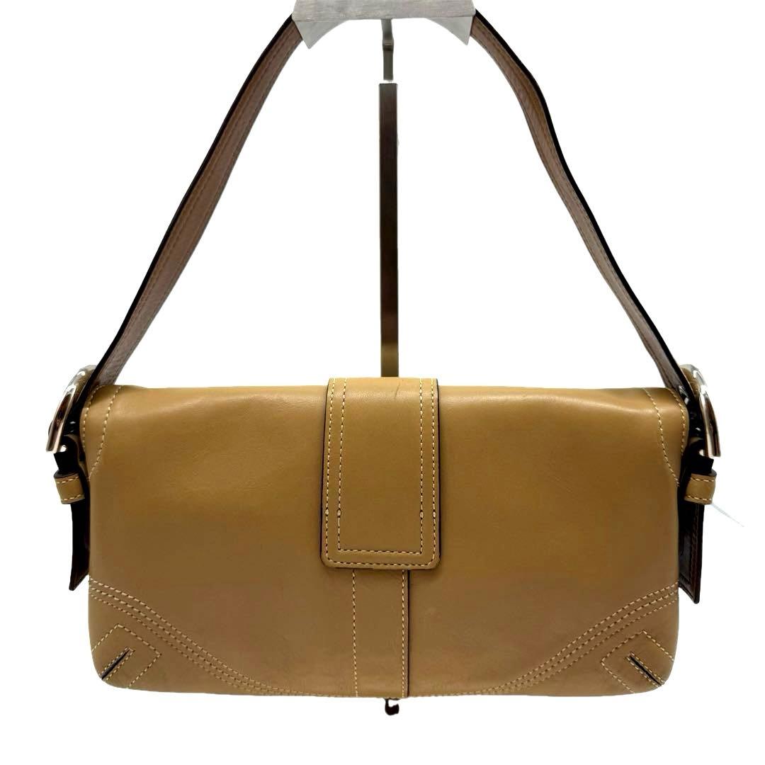 希少 コーチ アクセサリーポーチ ワンショルダー キャメル ソーホー チャーム付