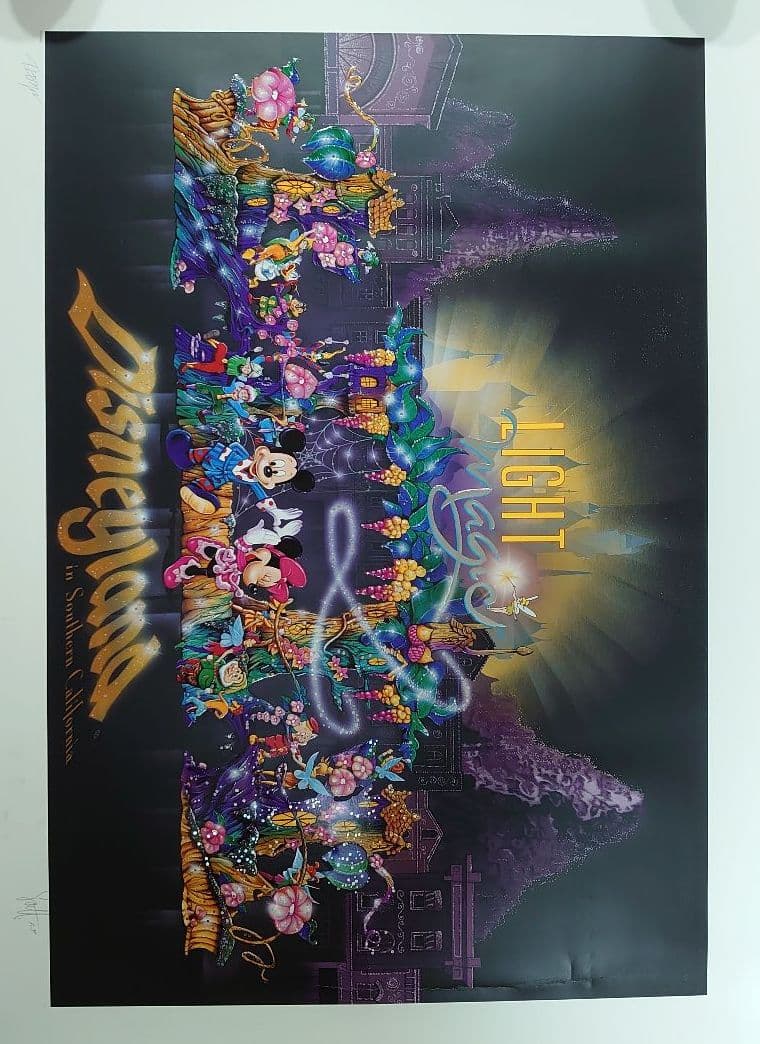 ディズニーワールド　直筆サイン　2000　限定　ポスター　リトグラフ　パレード