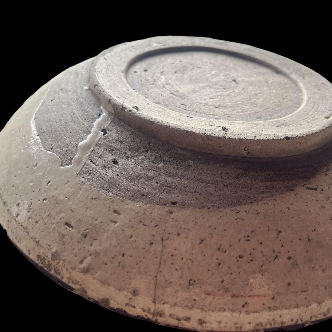 馬の目皿 石皿 古瀬戸 幕末 皿 古丹波 馬の目皿 鉄絵 白化粧 渦巻文