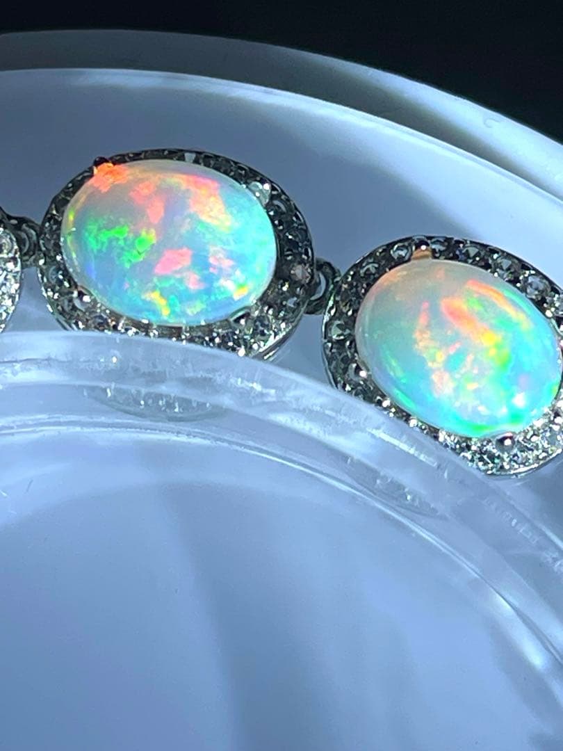 プレシャス　オパール5粒ブレスレットS925（新品未使用）高品質！虹色遊色♡