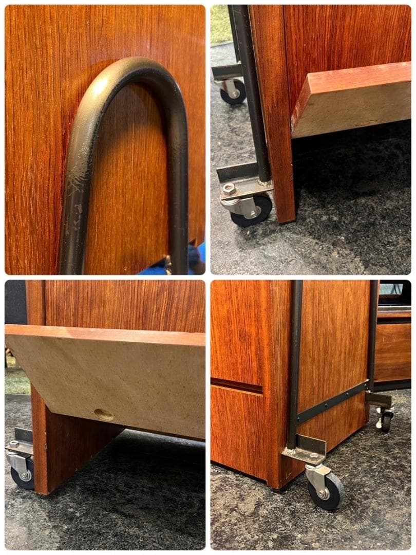 希少！イタリアン ヴィンテージ ローズウッド材 バーカート キッチンボード 収納