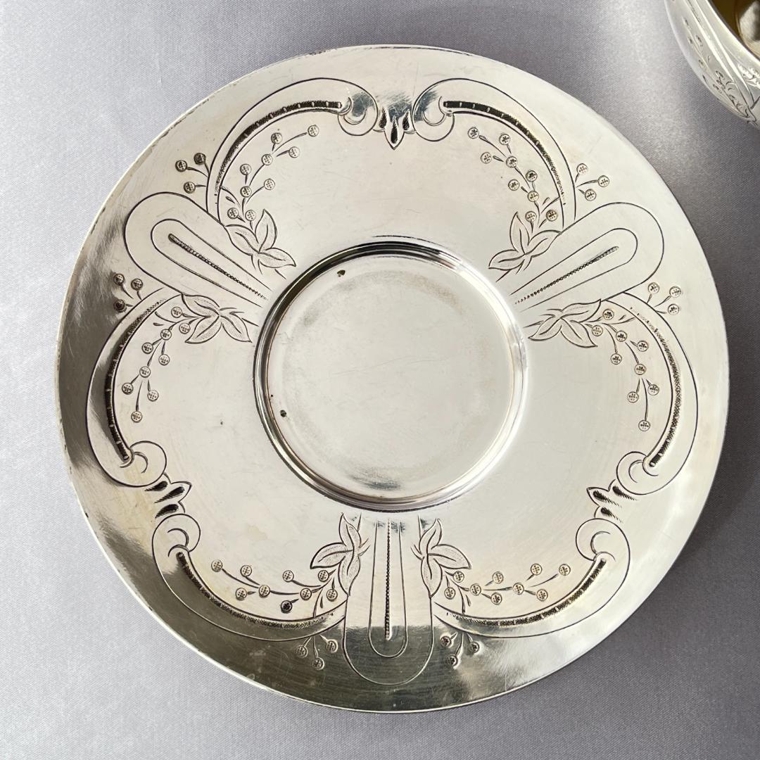 【仏蘭西】アールヌーボー カップ＆ソーサー 【シルバープレート】