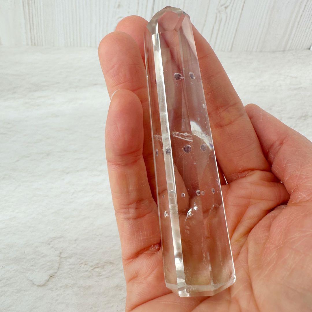 フローライトインクォーツ　クォーツインクォーツ　タワー　ポリッシュ