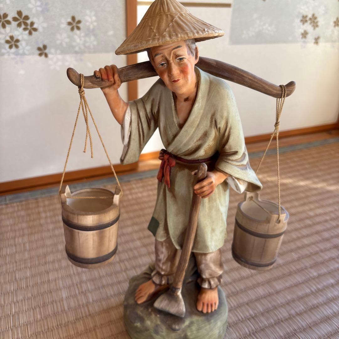 陶器製農夫像 2体セット