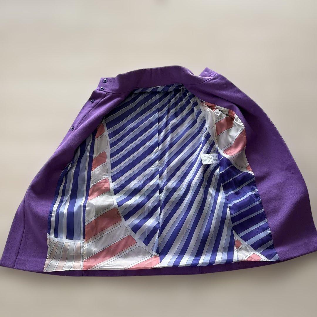 EMILIO PUCCI ノーカラージャケット ライラック色　42 超レア