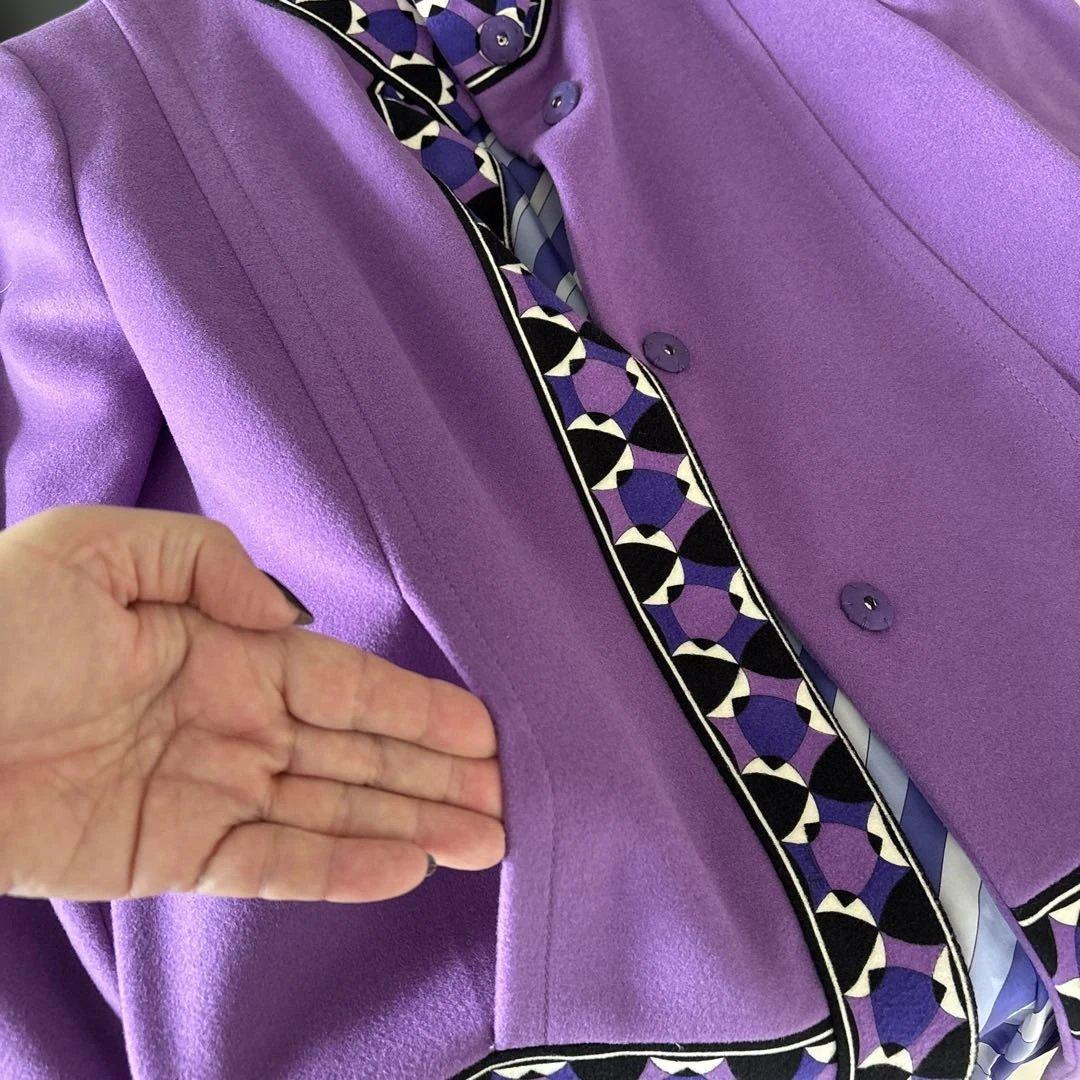 EMILIO PUCCI ノーカラージャケット ライラック色　42 超レア