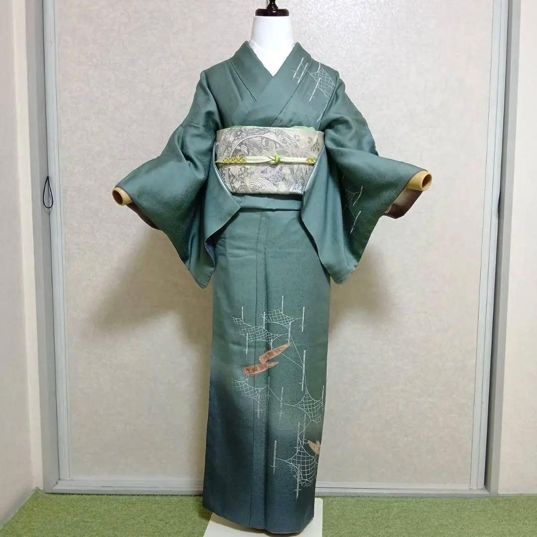 Y*o様 未使用近い　美品　袷　正絹　友禅　訪問着　フルセット　身丈164 裄6