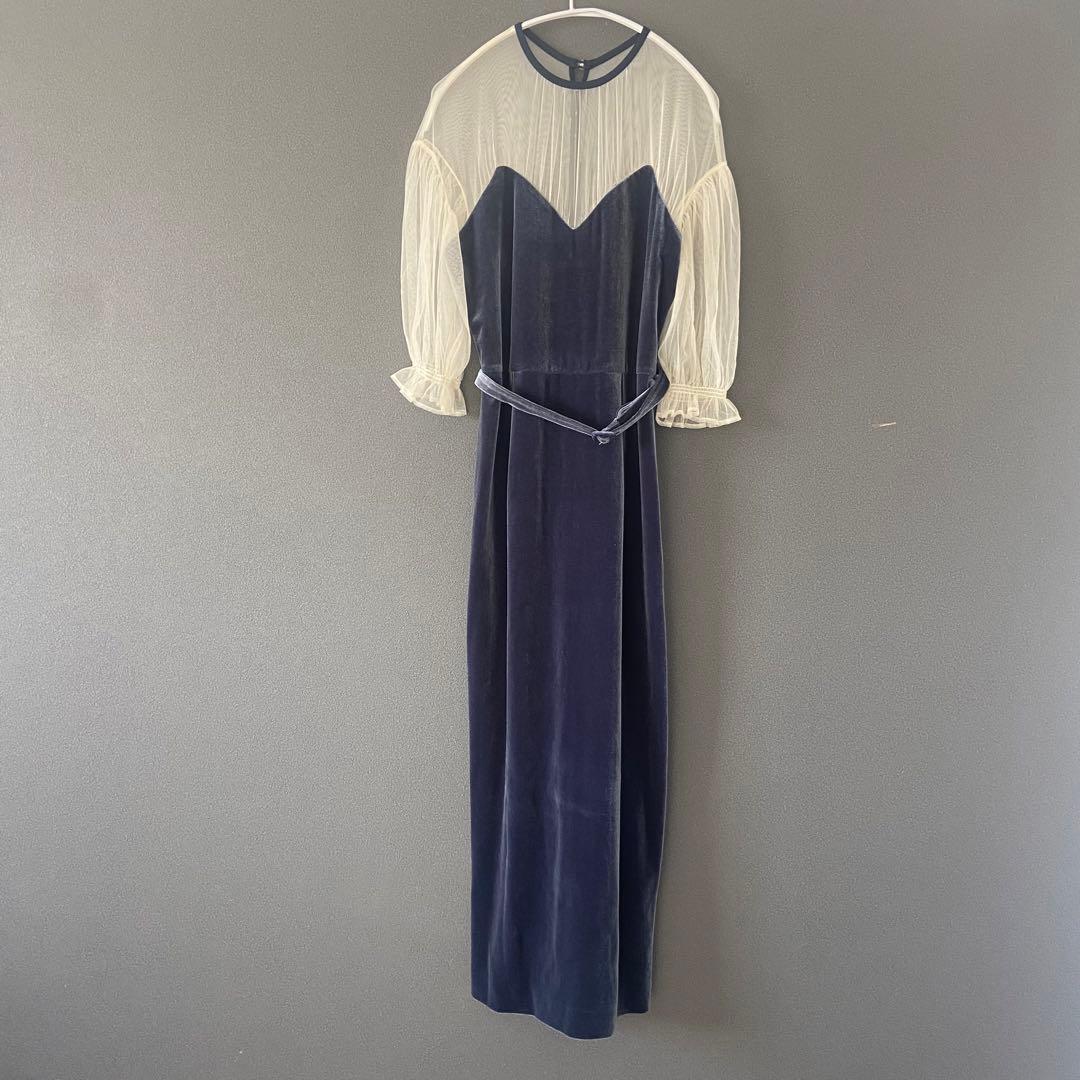 美品★Ameri★TULLE SLEEVE TIGHT DRESS★オケージョン