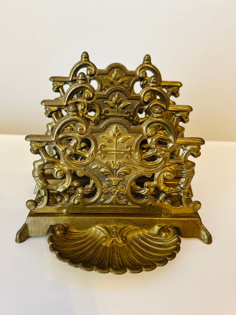 ★美品★イタリア製 真鍮製アンティーク レターラック ナプキンスタンド