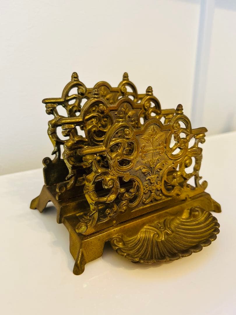 ★美品★イタリア製 真鍮製アンティーク レターラック ナプキンスタンド