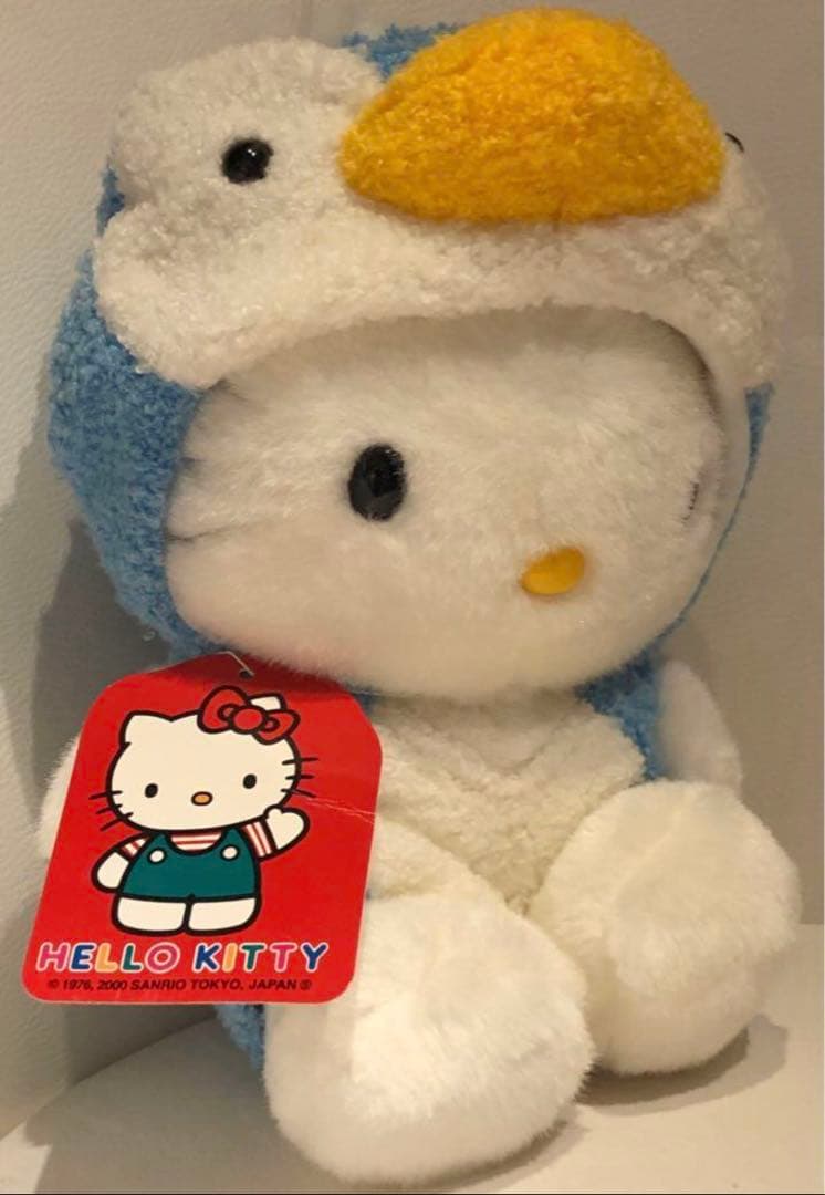 サンリオ　ハローキティ　ペンギン ぬいぐるみ 大 2000年　レトロ　新品タグ付