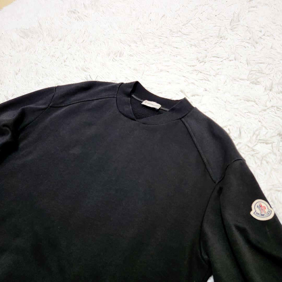 【良品】MONCLER ワッペンロゴ ベルト ナイロン切り替え フード 黒 XS