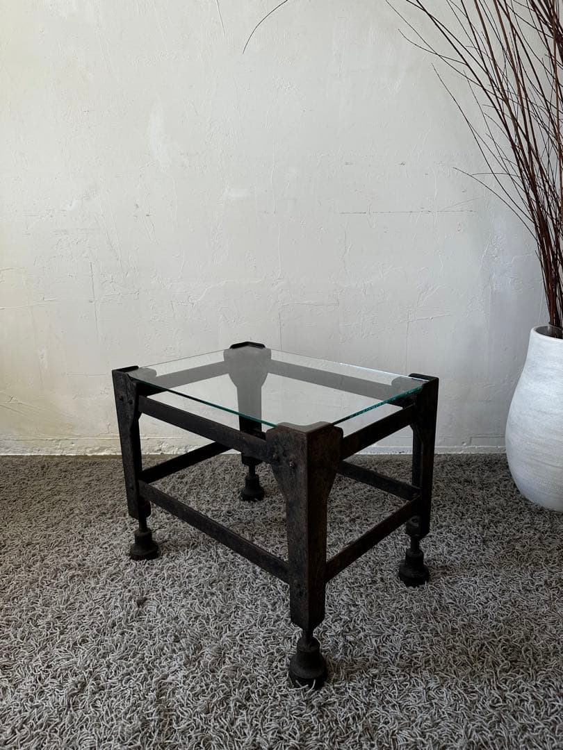 アンティーク/ビンテージ 鉄製ミニテーブル 工業系 古民家 レトロ 配送料込み