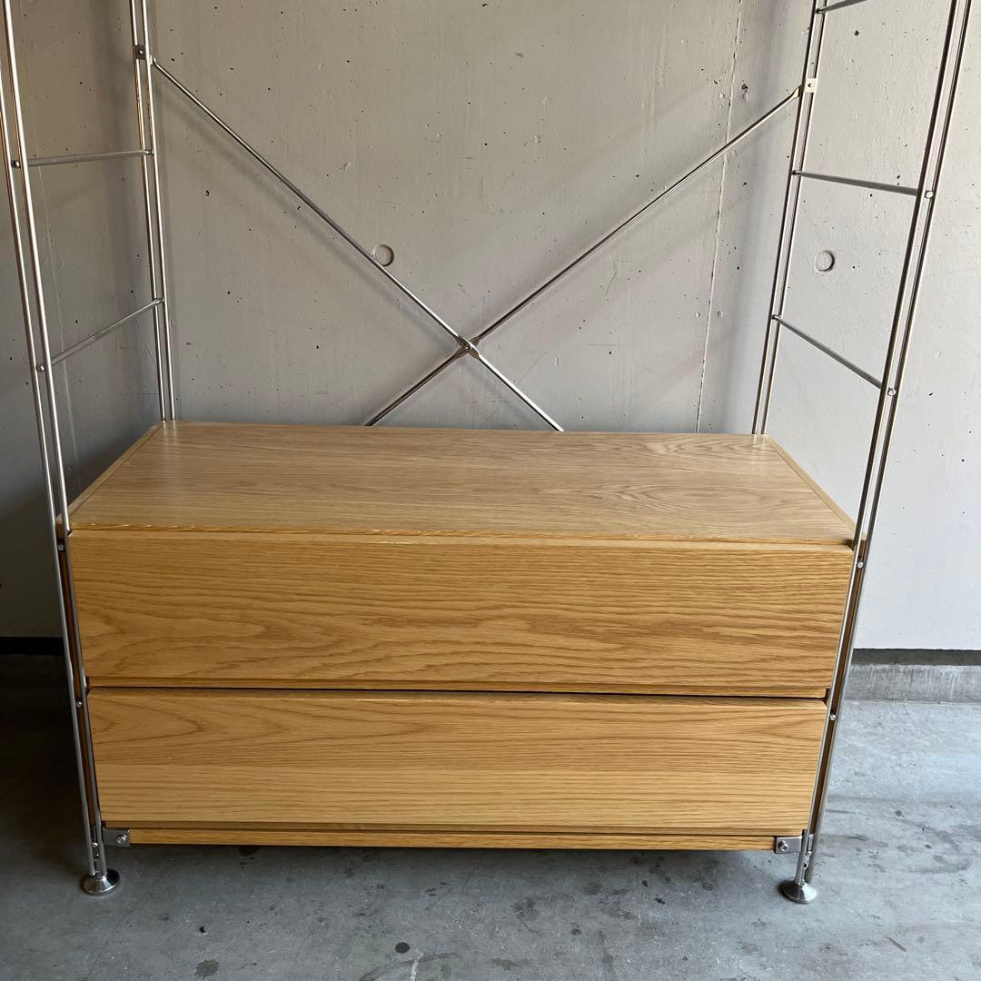 notes★無印 ステンレスユニットシェルフ・オーク材・ワードローブセット