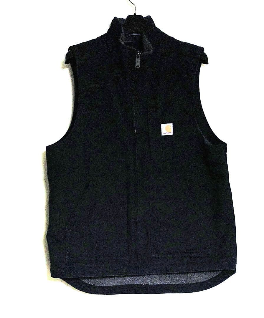 ■Carhartt ダックベスト【黒】モックネック現行✨USED美品