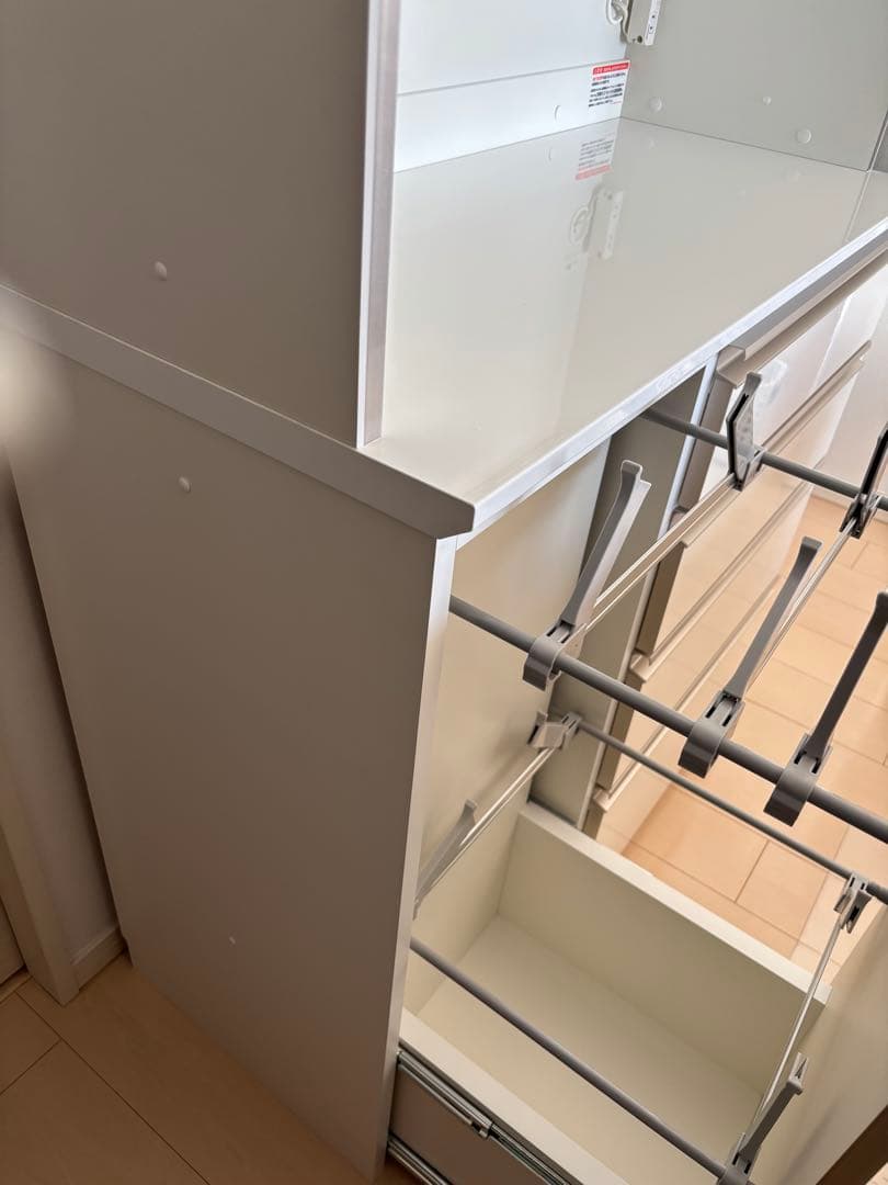 CIEL シエル　オーダー食器棚 4段引き出し ガラス扉　ゴミ箱