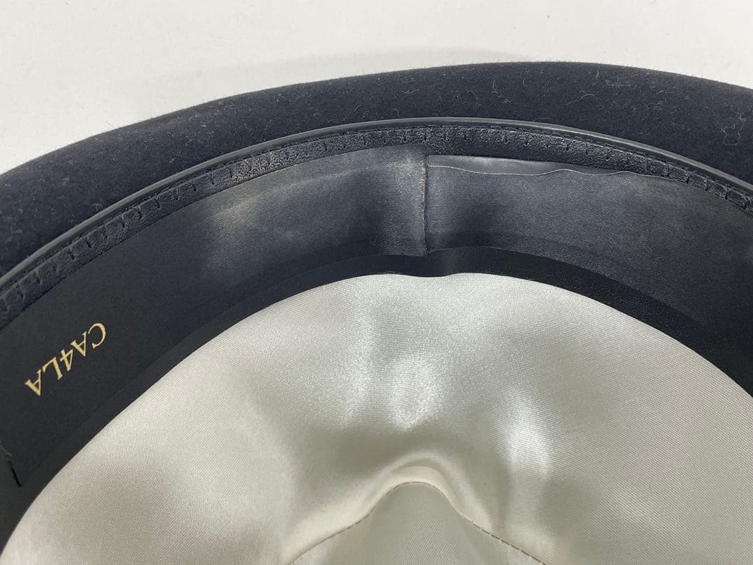 定価64,800円【美品】ボルサリーノ 羽根つき 高級ハット M58 ブラック