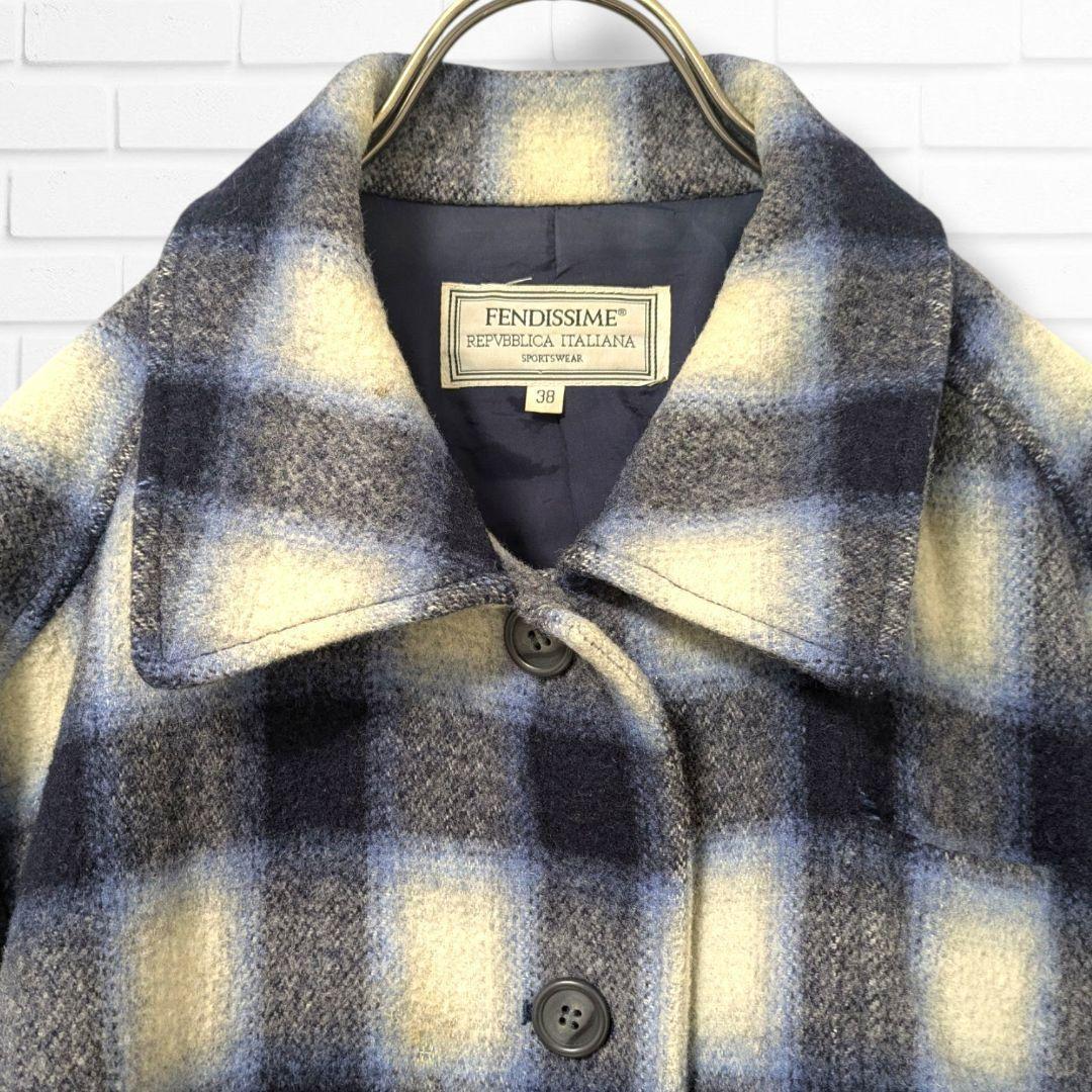 フェンディシメ オンブレチェック ジャケット オーバーサイズ M