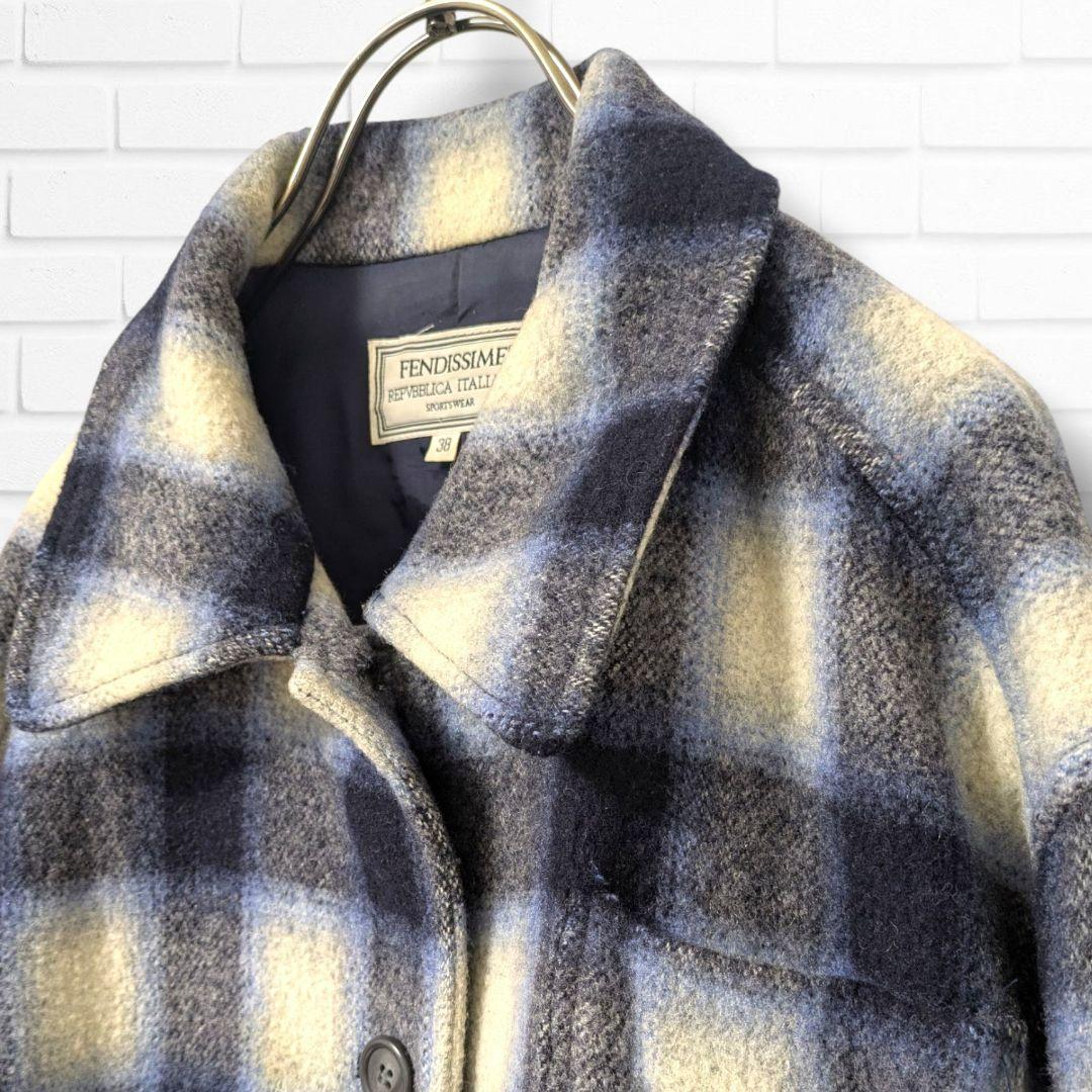 フェンディシメ オンブレチェック ジャケット オーバーサイズ M