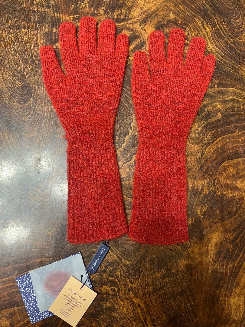 レア商品⭐︎ [Paloma Wool]新品.未使用ロングニット手袋　赤　通勤用
