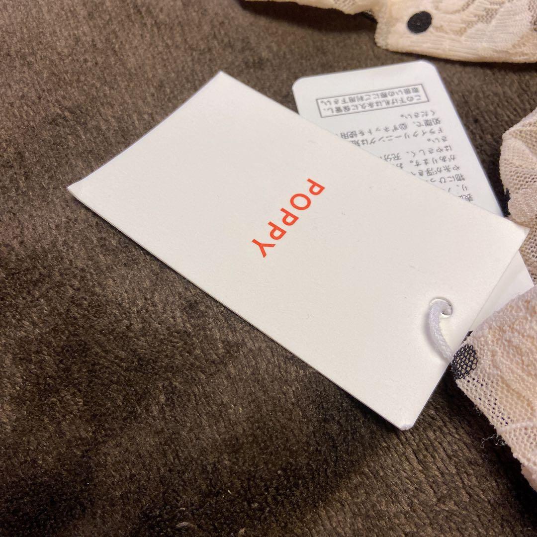 新品 POPPY あさぎーにょ ドット レース シースルートップ 長袖 トップス