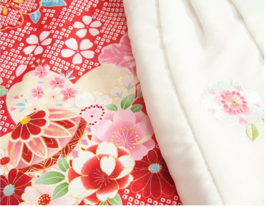 七五三 着物セット 赤色 花柄