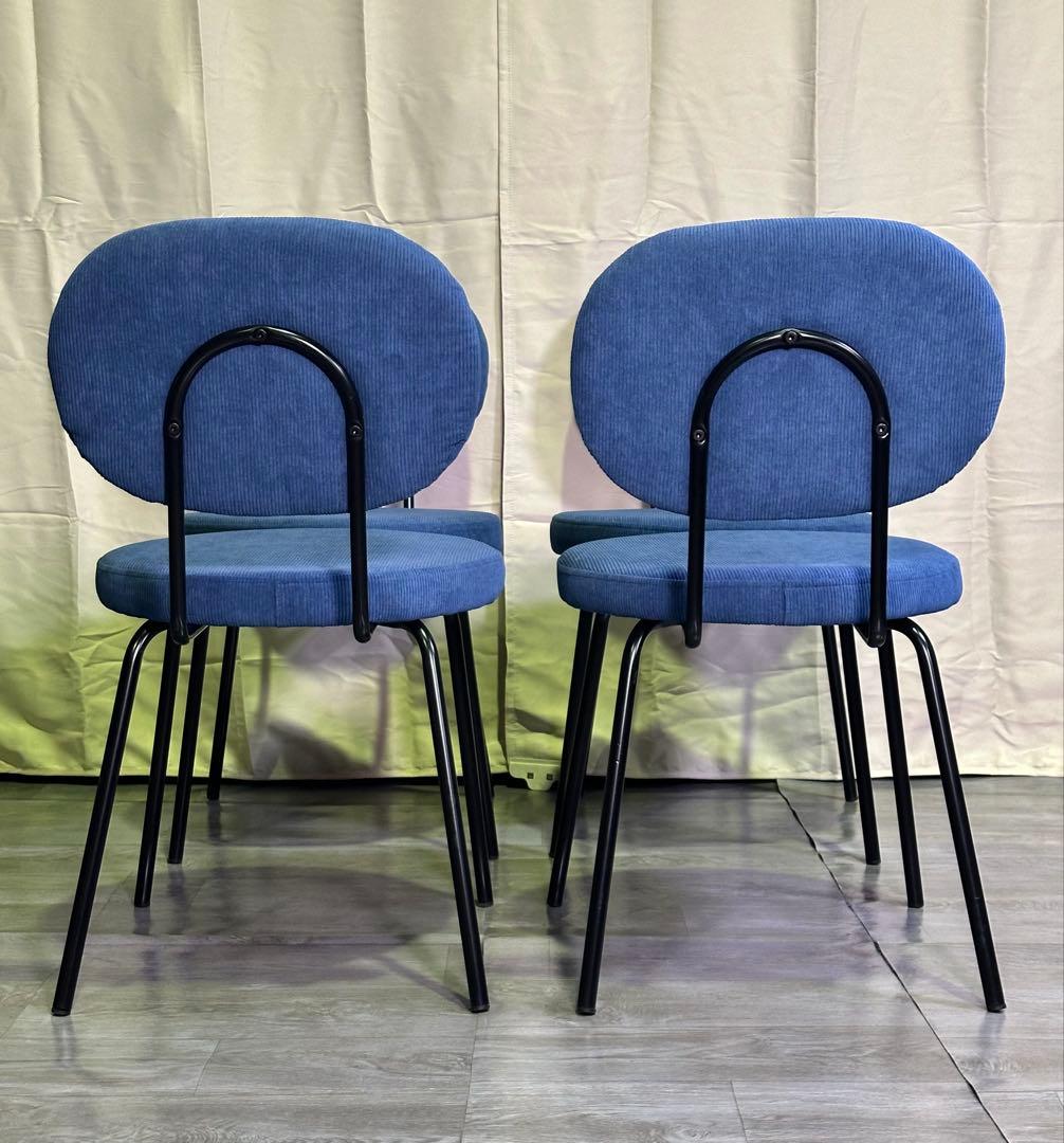 期間限定 ! 新品 ダイニングチェア 椅子 インテリア 4脚セット ブルー