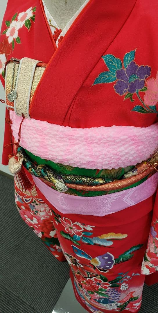 七五三　7歳　120cm　ポリエステル　つくり帯