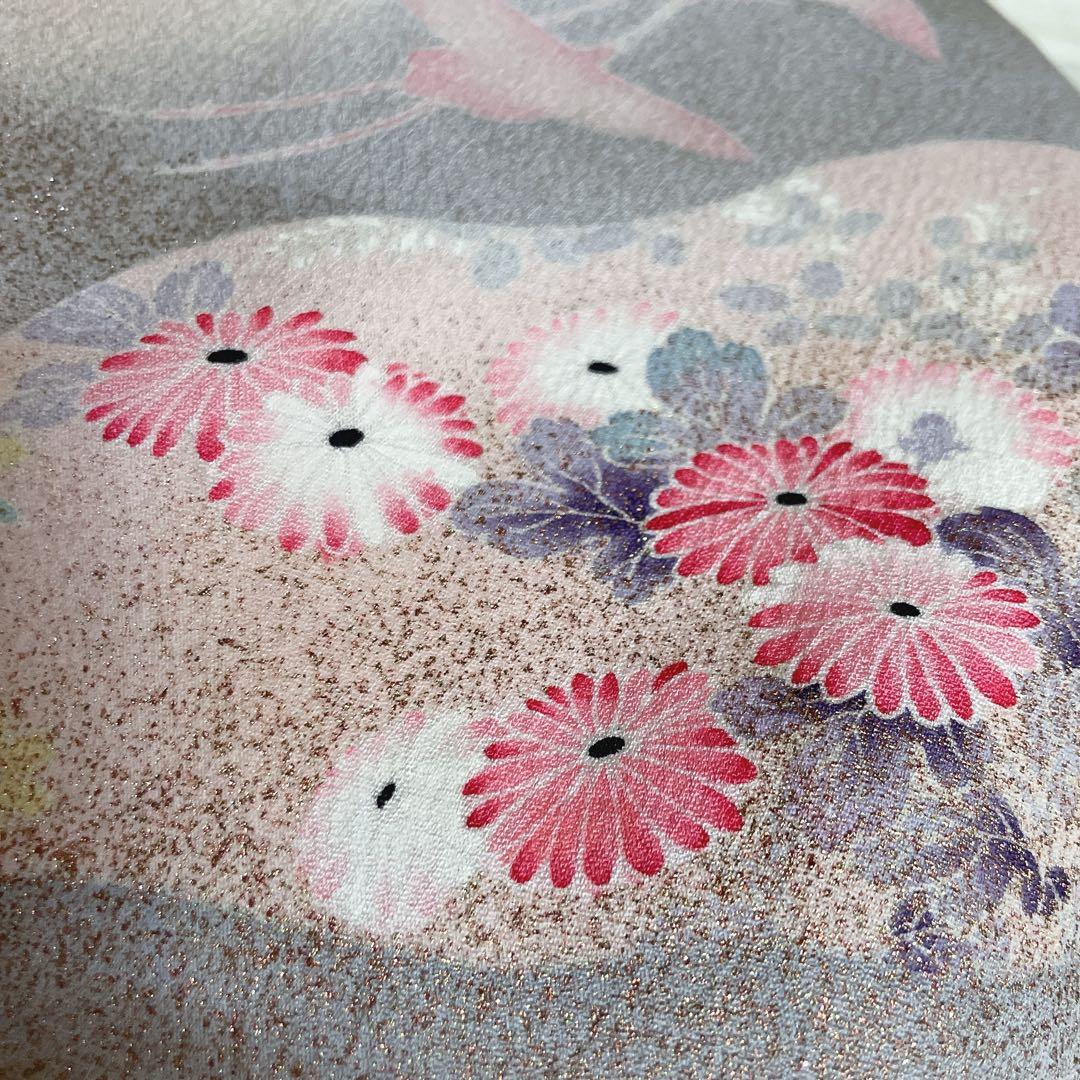 訪問着　フルセット　道長取り　飛び立つ鶴　金彩加工　入学式　卒業式　着物　I3