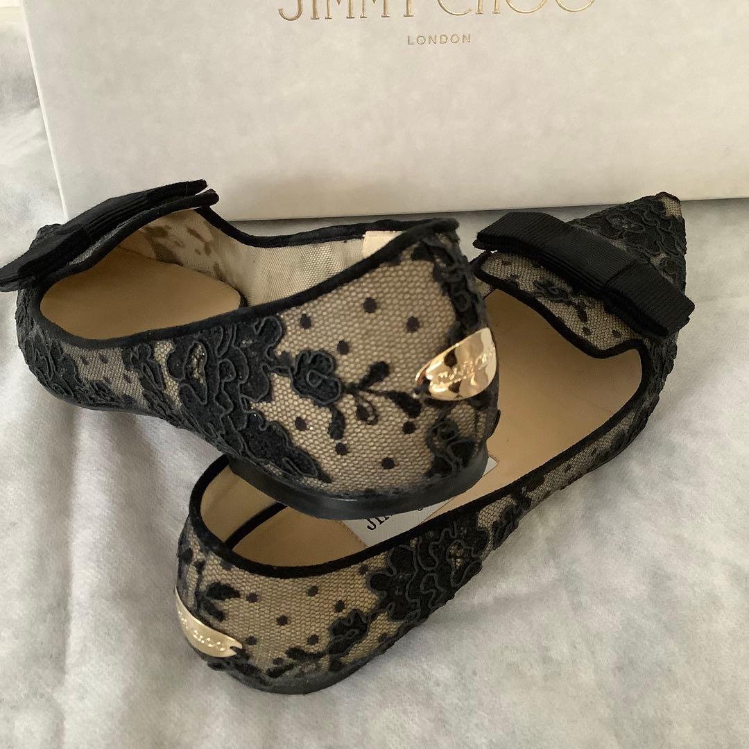 JIMMY CHOO★ジミーチュウ★レースフラットシューズ★36 1/2