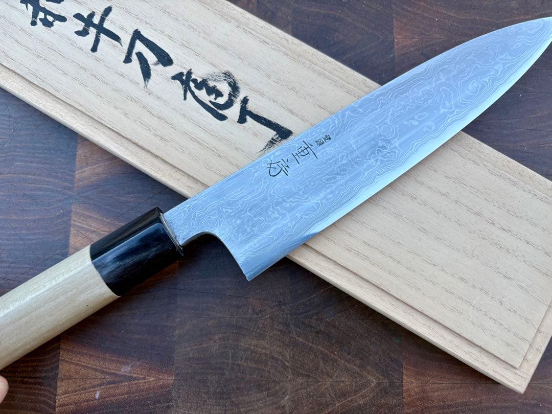 重房　鍛地　和　牛刀　180mm 6寸　包丁　和包丁　洋包丁　ダマスカス