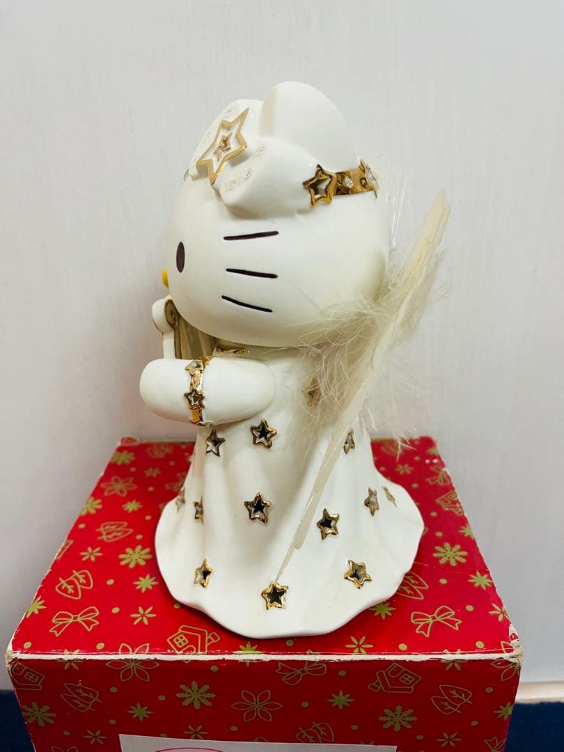 【新品未使用】ハローキティ　ファイバー　天使ドール　ライト　陶器　レトロ