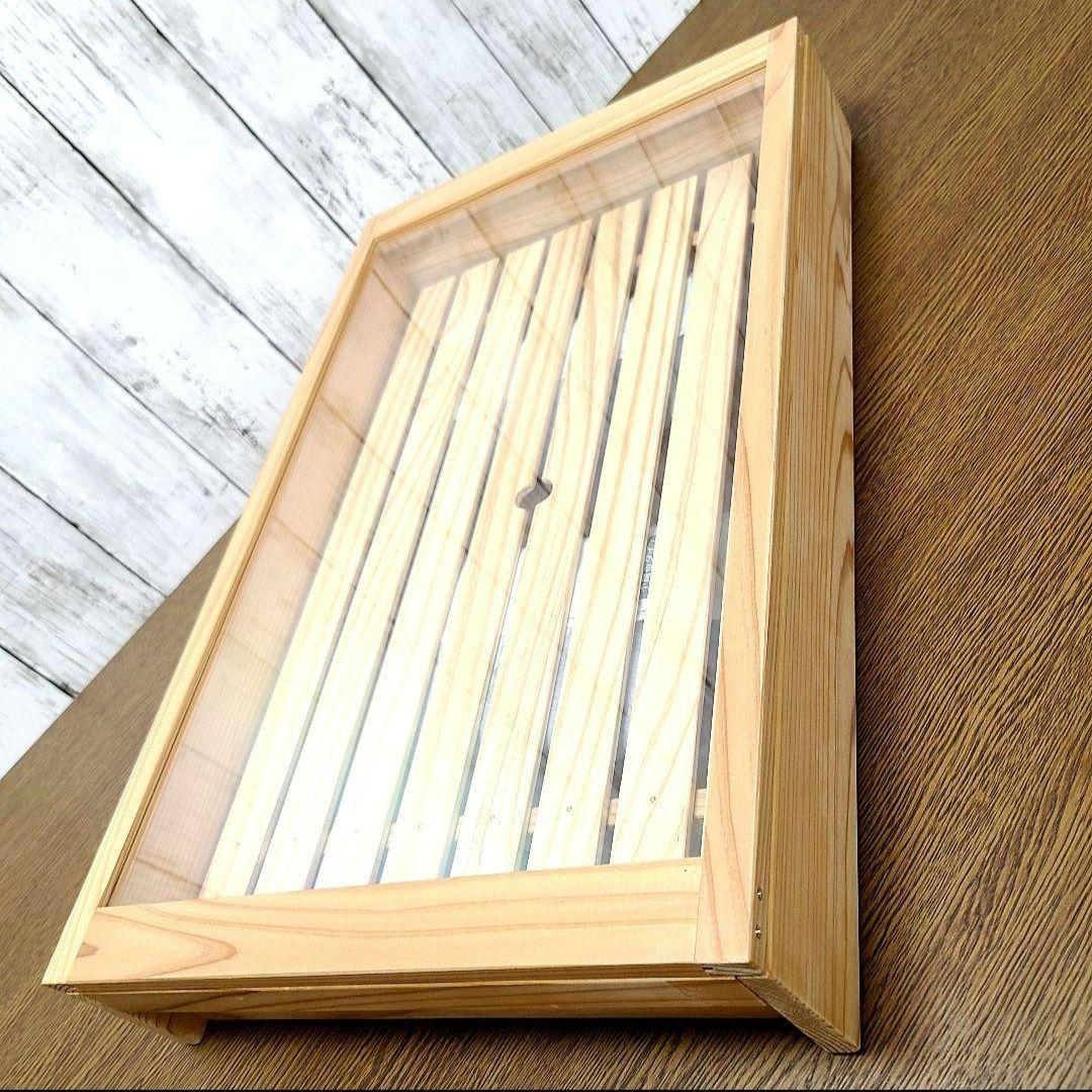 No1435【保冷剤付き】 寿司ネタケース ネタ箱　目皿・アクリル蓋付【手作り】