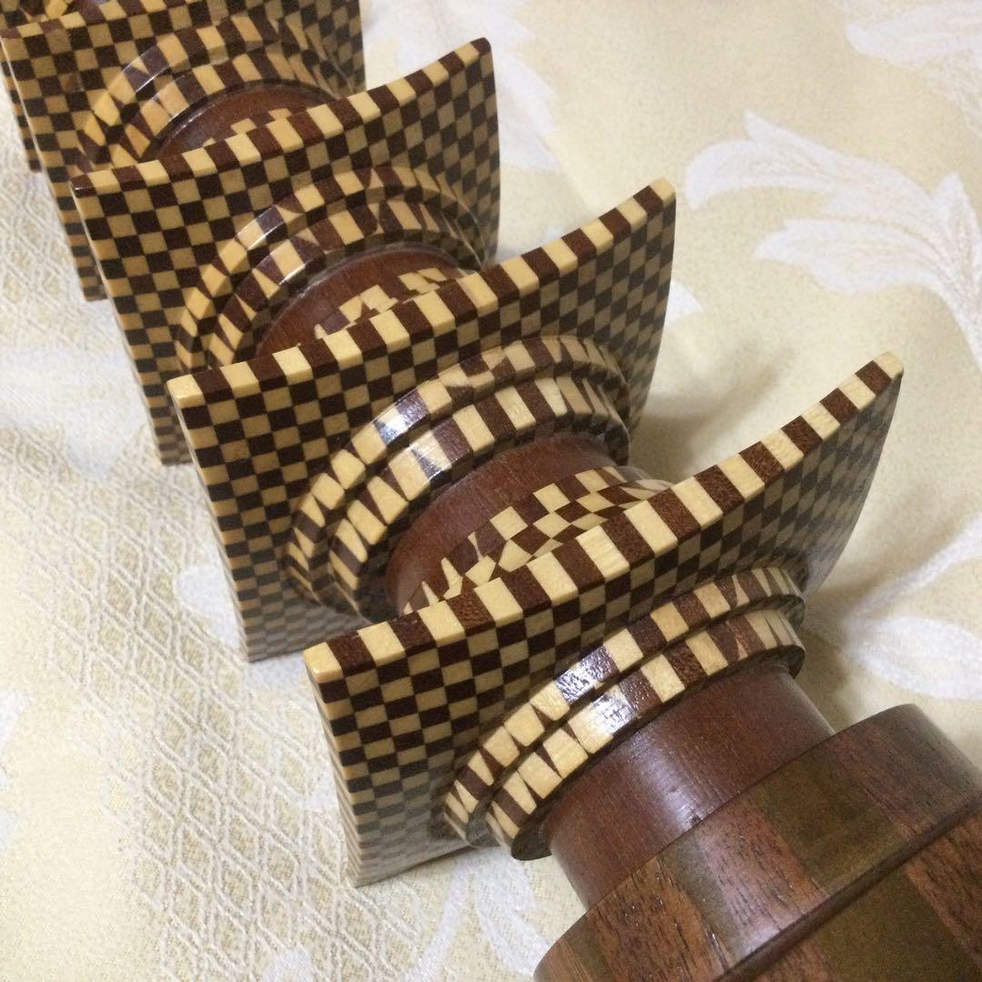 【廃版希少品】工芸品　箱根寄木細工　五重塔　高さ38cm