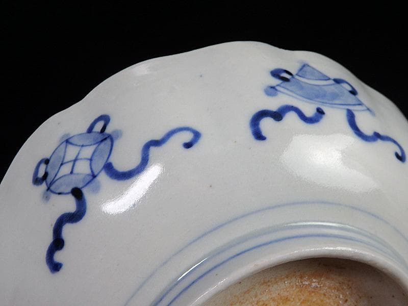 古伊万里　金襴手　枝垂れ桜に花の図　膾皿　5客　C738AS-fbef