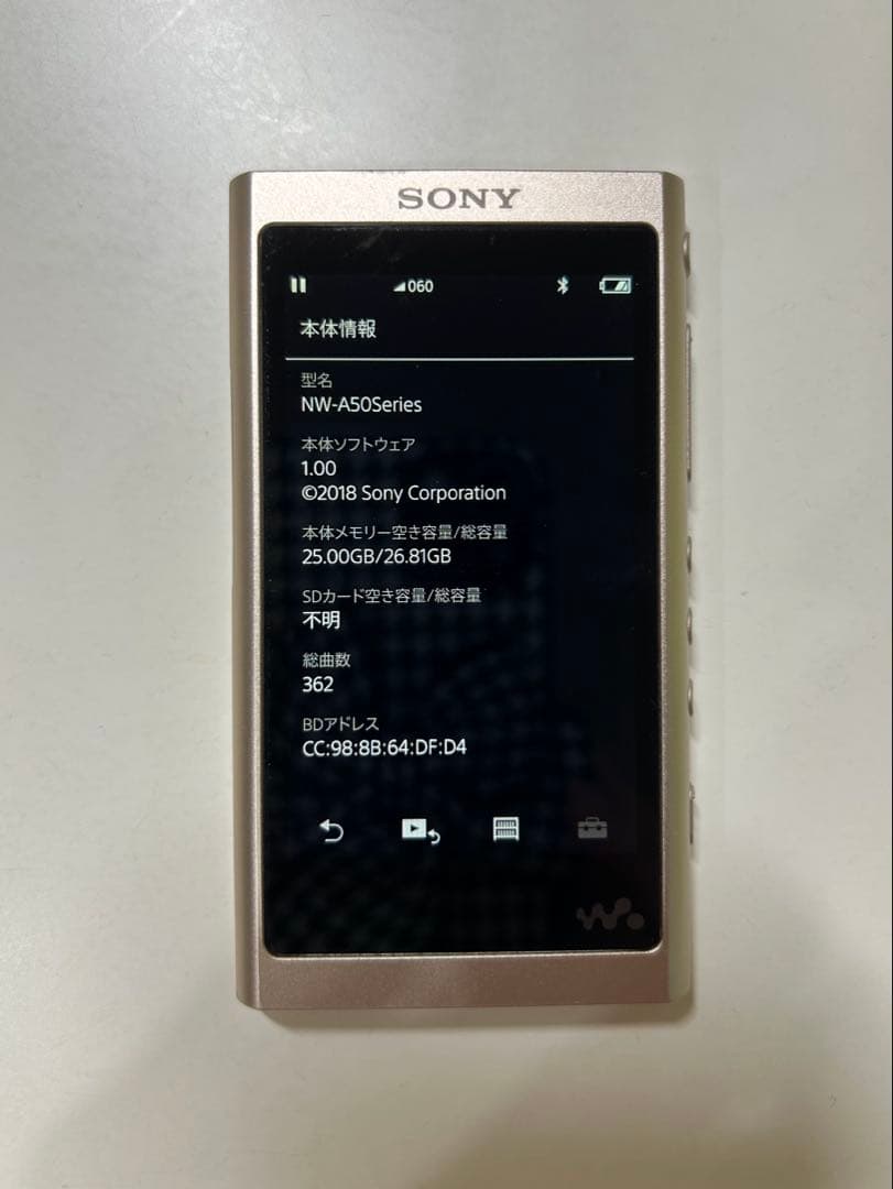 SONY ウォークマン NW-A50シリーズ ペールゴールド