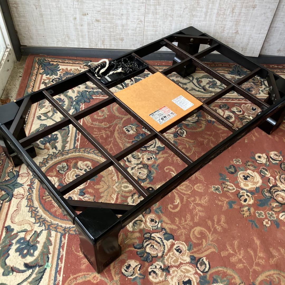 昭和レトロ ナショナル 一枚板風大型こたつ 木製コタツテーブル 大型座卓 黒