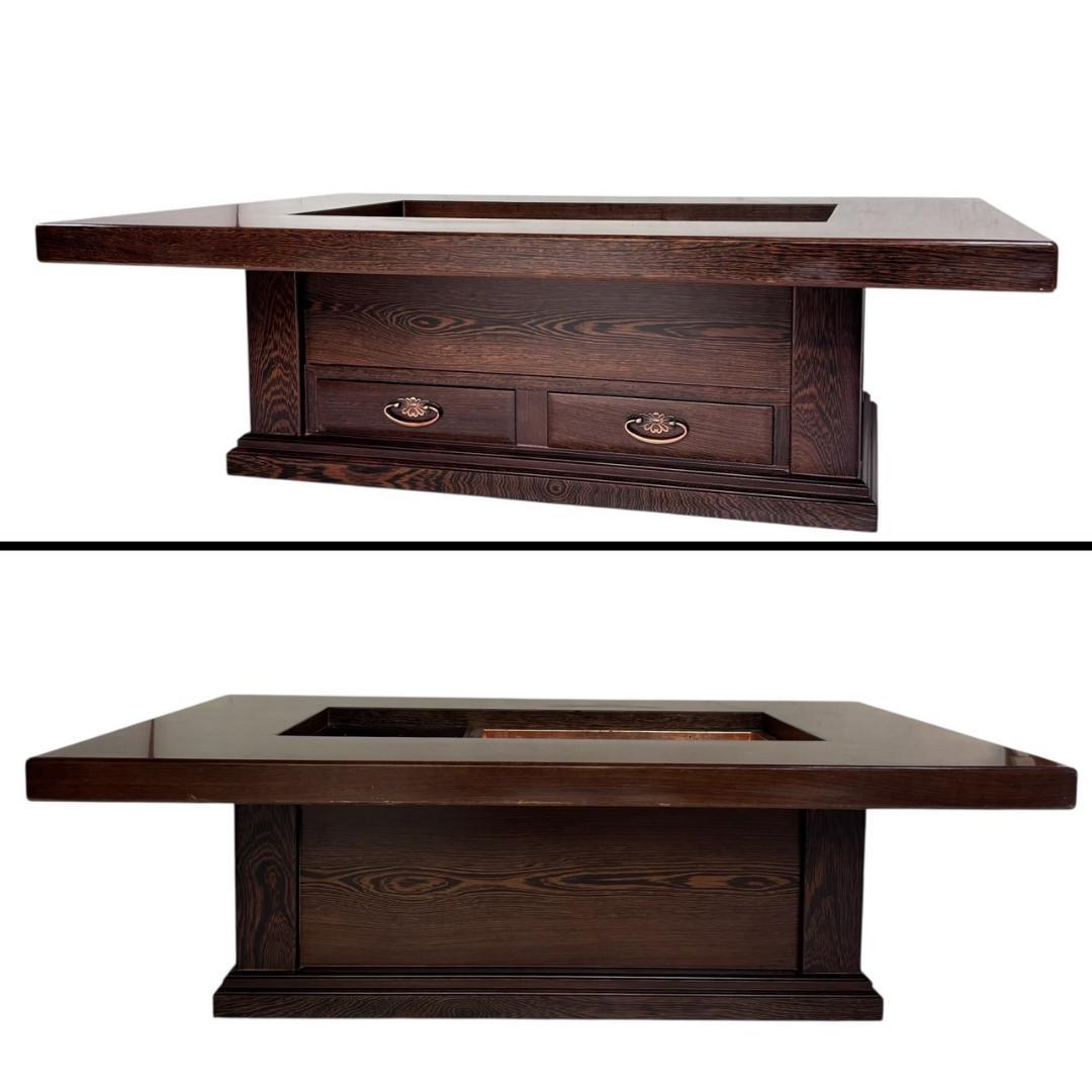 最高級品 鉄刀木 無垢材 関西火鉢 長火鉢 囲炉裏 ヴィンテージ 1200W