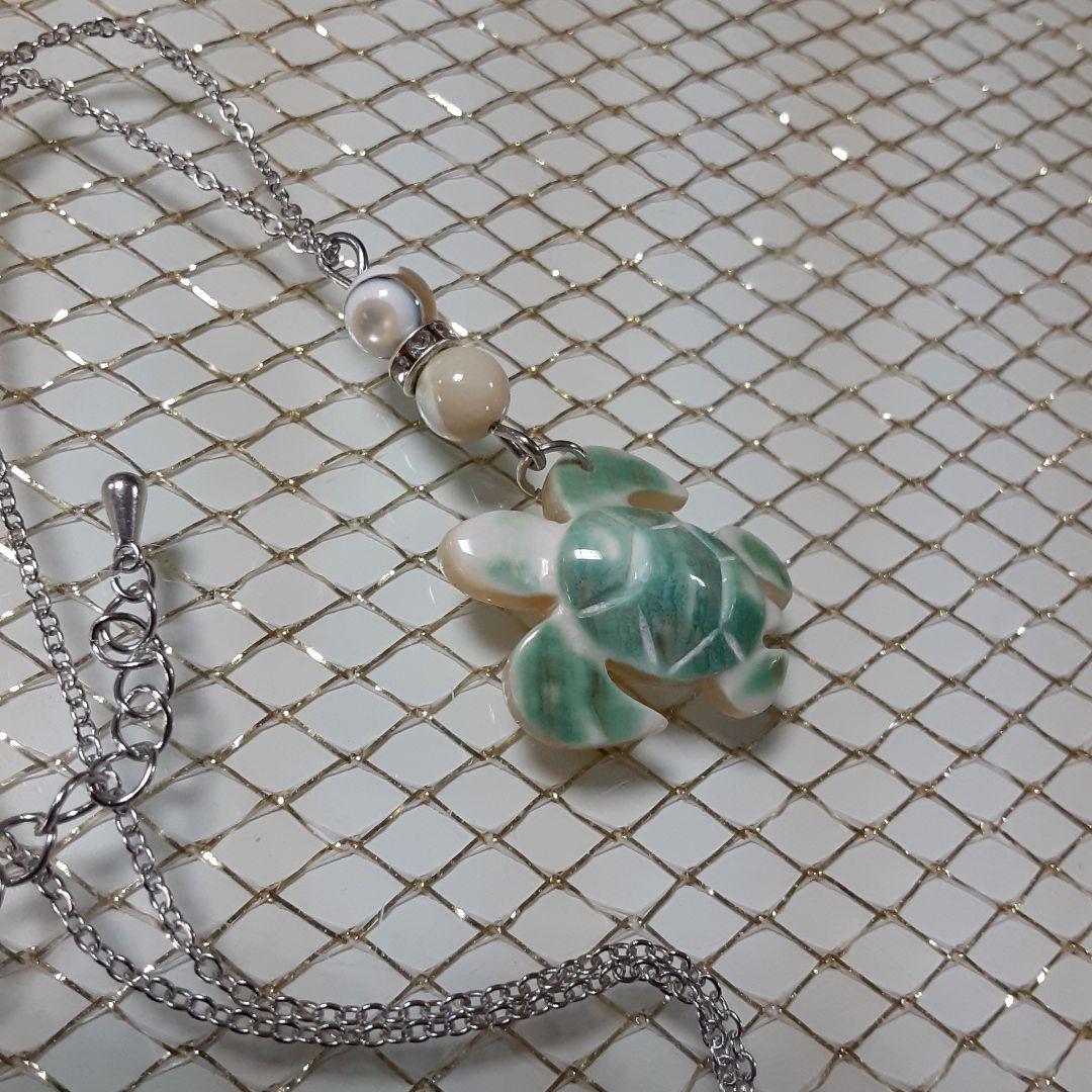 夜光貝　(ほたるガラスカフェ結様。お取引き中)　4点セット『馬/猫×2/亀』