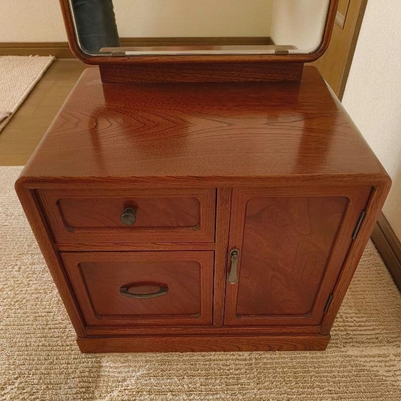 木製ドレッサー・鏡台 ブラウン 和風