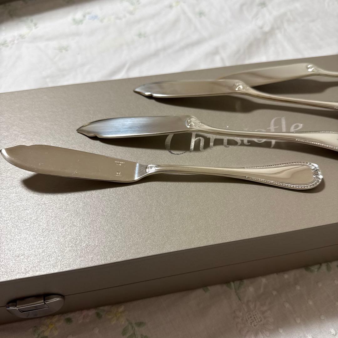 美品　クリストフル　フィッシュナイフ4本　マルメゾン
