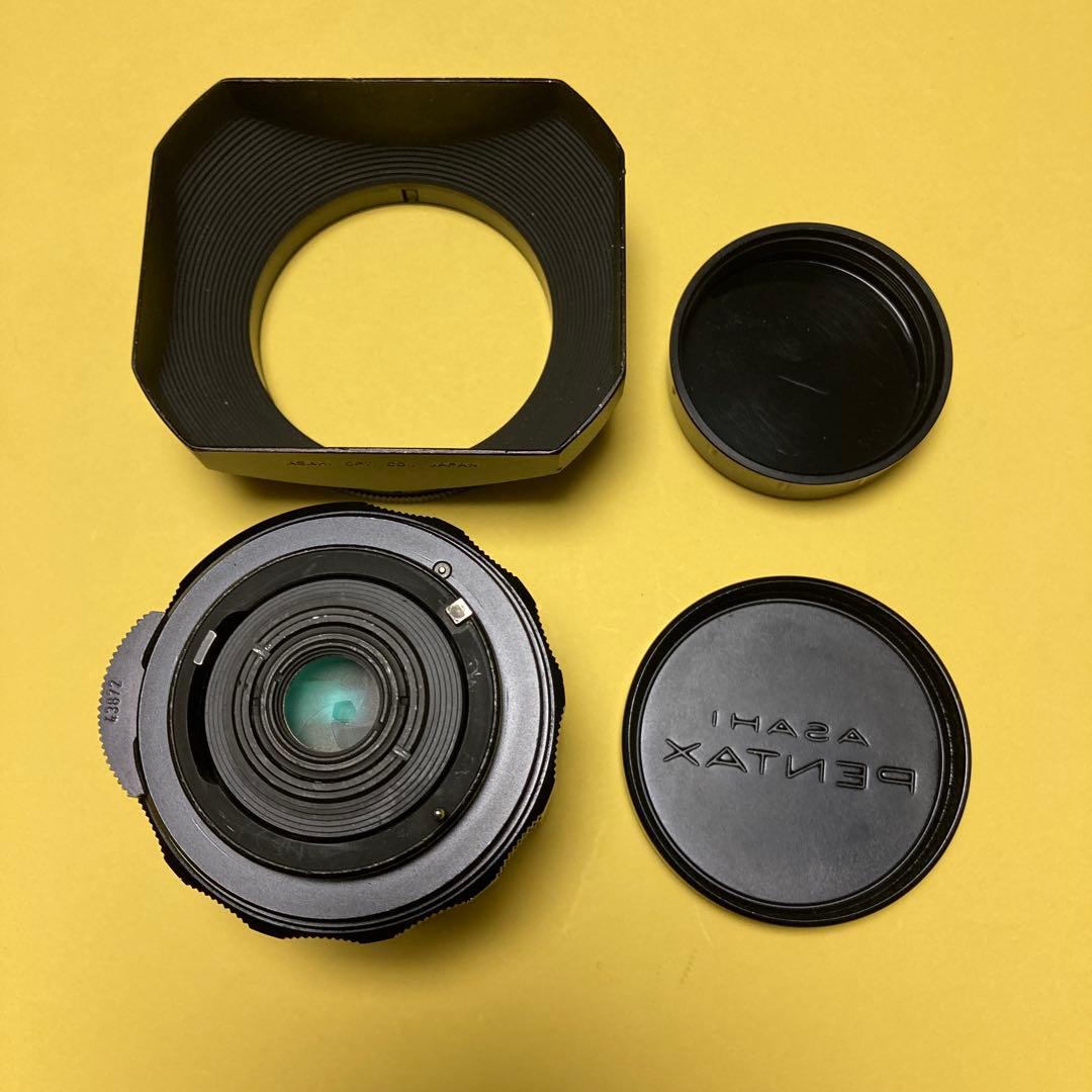整備済美品 M42 TAKUMAR 28mm F3.5 純正角型フード タクマー