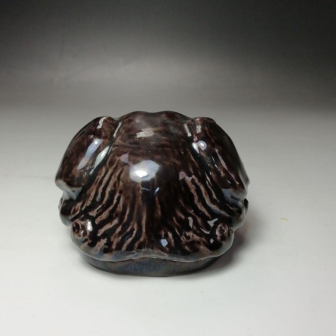 Ｓ７２５　香合　『獅子頭』『九谷焼』『朝倉文夫作』　共箱　茶道具