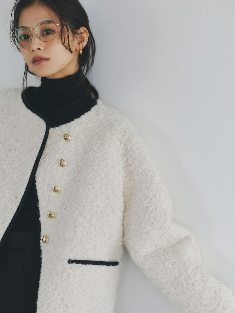 1 即日発送 新品 anuans ECOPELパイピングボアジャケット IVO