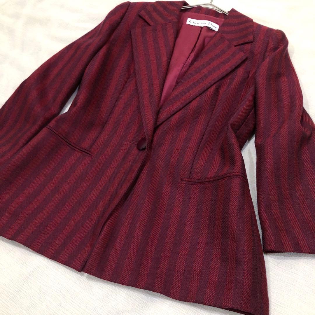 Christian Dior テーラードジャケット ストライプ M