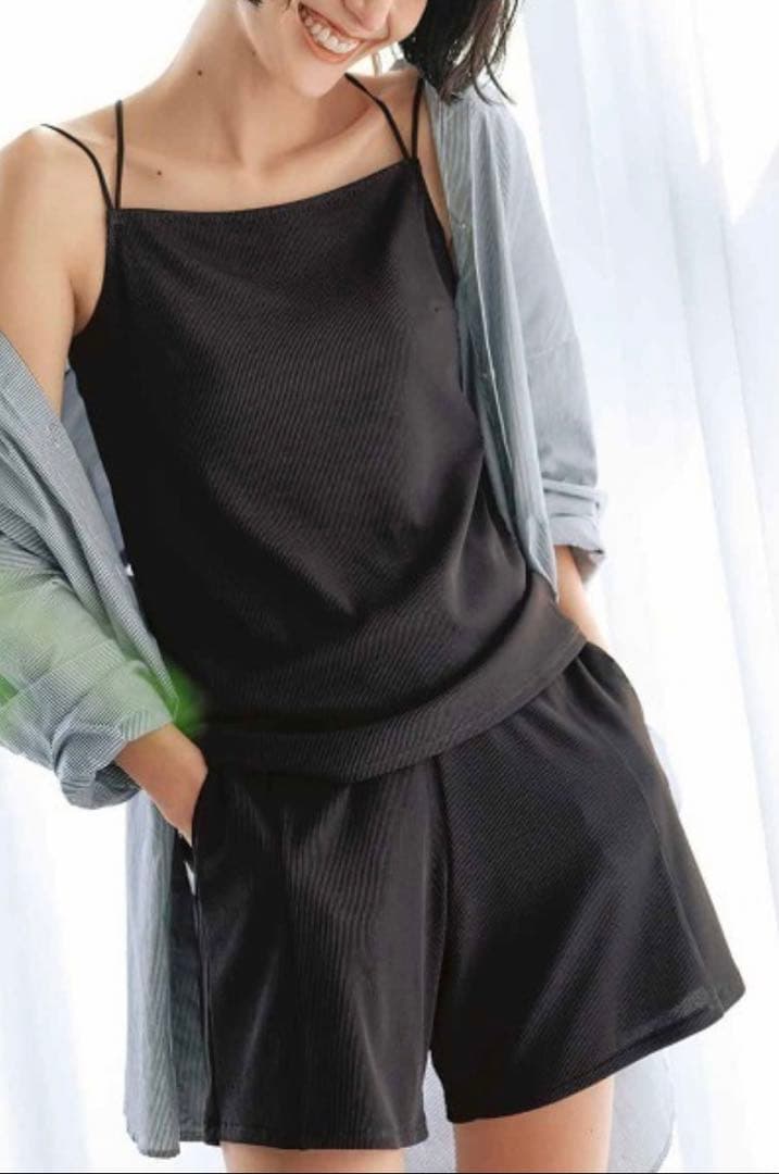 フェリシモ IEDIT 福田麻琴さんコラボ　リブ素材のスイムウェア3点セット　L