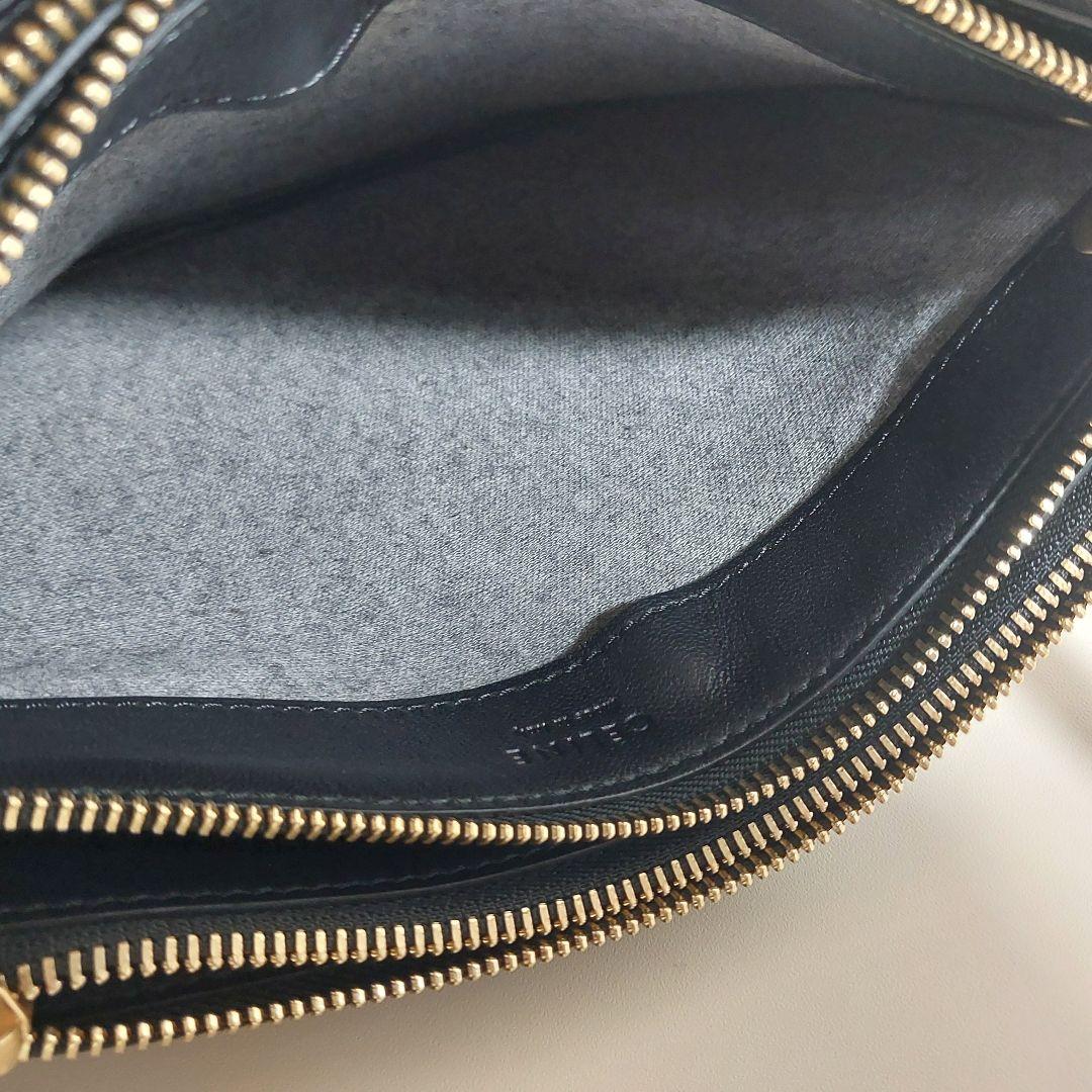 セリーヌ トリオ ラージ ショルダーバッグ レザー ブラック 17145